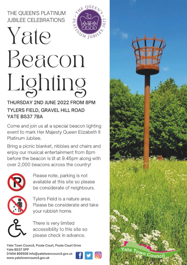 Yate Beacon Event Thursday 2nd June 2022 8pm Yate Town Council