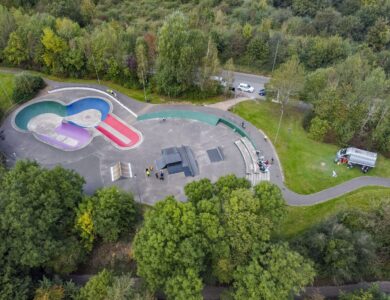 Drone picture of Peg Hill Stake Park
